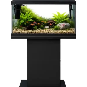 Do wyczerpania zapasów Akwarium 105l z wyposażeniem i szafką Czarne 75x35x120 cm - zestaw na start